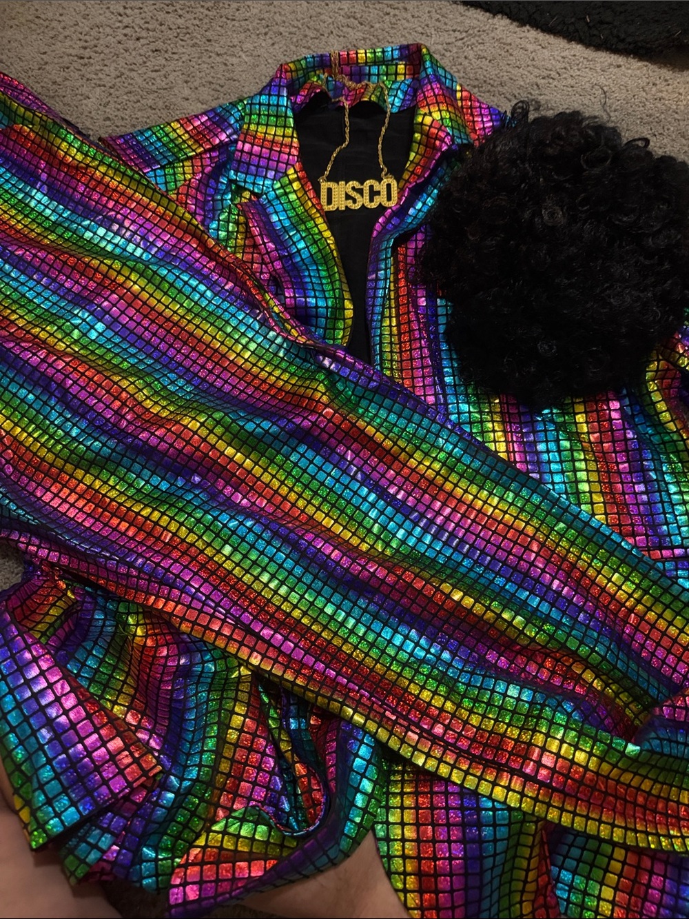 Disco Rainbow Metallic Grid Jacket -Men’s HALLOWEEN COMPLETE OUTFIT